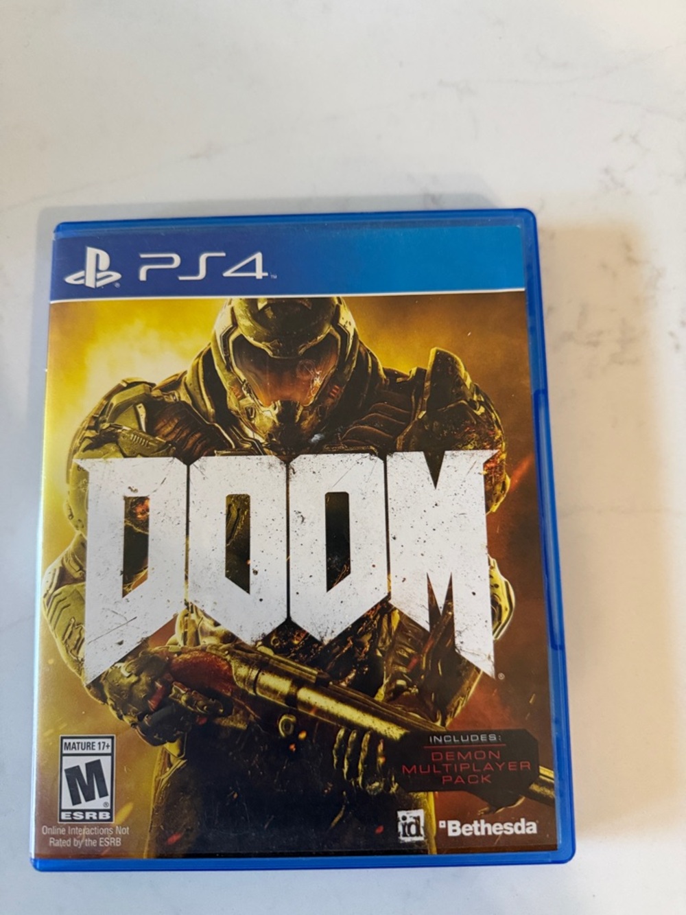 Sony PS4 DOOM Video Game – Blue Case
